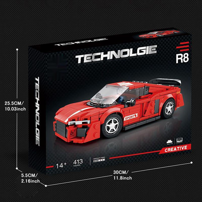 Thumbnail: City Technical Speed Car Building Blocks Sport Racing Car Vehicles Assembled Br