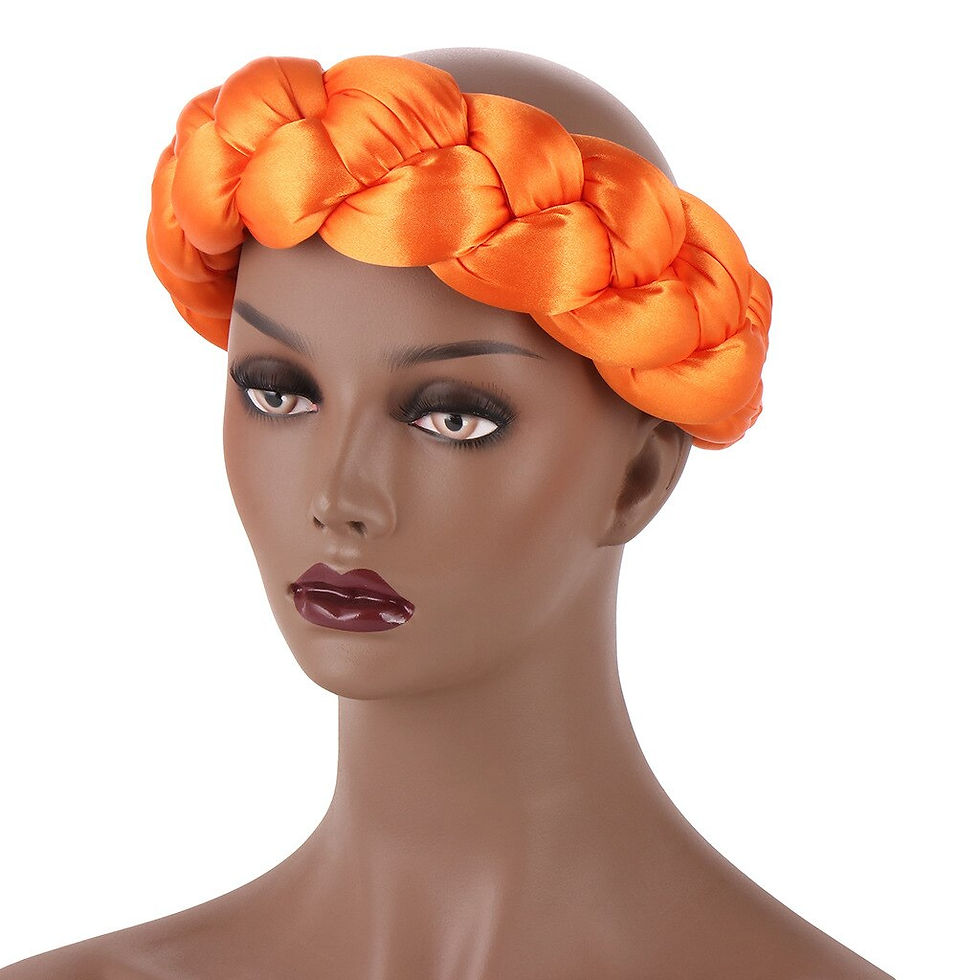 Thumbnail: 2022 Latest Exaggerated big satin twist braid Handmade African Cap Nigerian Wed