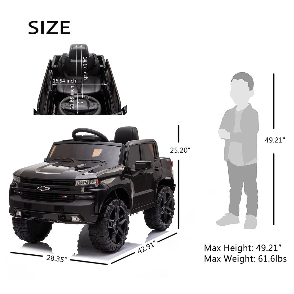 Thumbnail: Official Licensed Chevrolet Ride On Car, 12V Ride-On Truck Toy for Kids, Electr