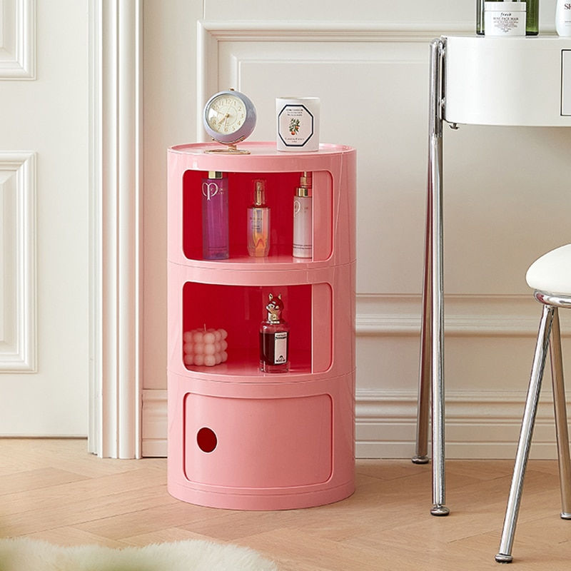 Thumbnail: Nordic Modern Nightstands Small Space Cute Kawaii Mini Bedside Table Plastic Co