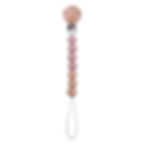 Miniature : Baby Pacifier Clips Anti-drop Wooden Soother Clip Pacifier Chain Silicone Rainb