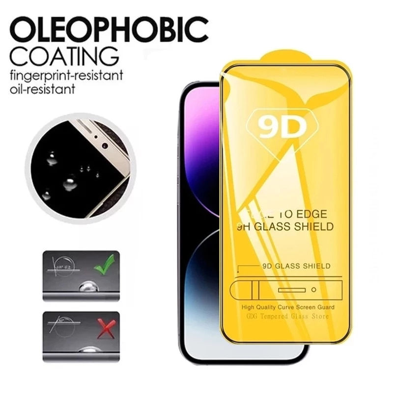 Thumbnail: 5PCS 9D Protective Glass Screen Protector for iPhone 14 13 12 11 Pro Max Mini 7