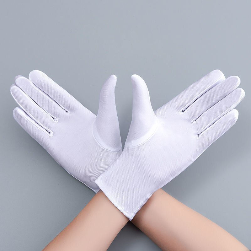 Thumbnail: Autumn Summer Thin Ice Silk Gloves Spring Cycling Driving Black White Gloves Tr