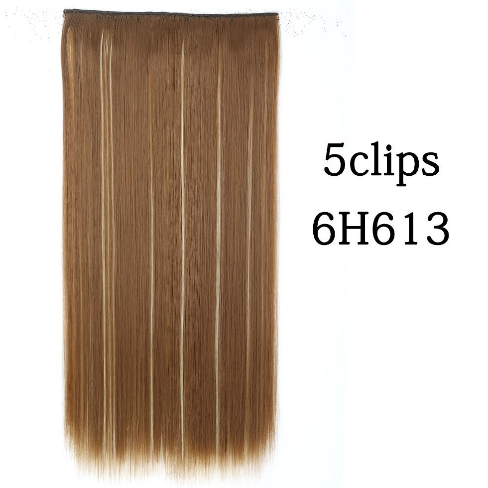 Thumbnail: Synthetic Long Straight Hairstyles 5 Clip In Hair Extensions Blonde Brown 22 32