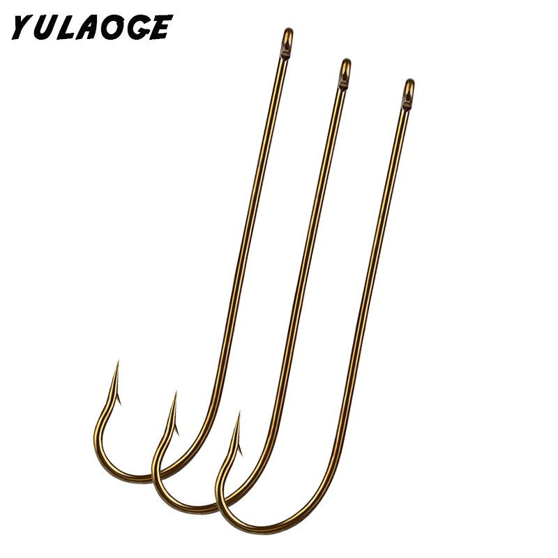 Thumbnail: 50PCS/lot High carbon steel hooks Metal long shank hooks Saltwater Fishing Hook
