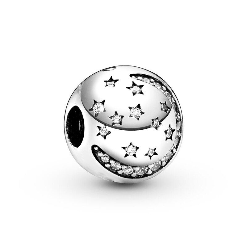 Thumbnail: 2Pcs New Hot Sale Silver Color Feather Star Hollow Heart Star Beads Fit Origina