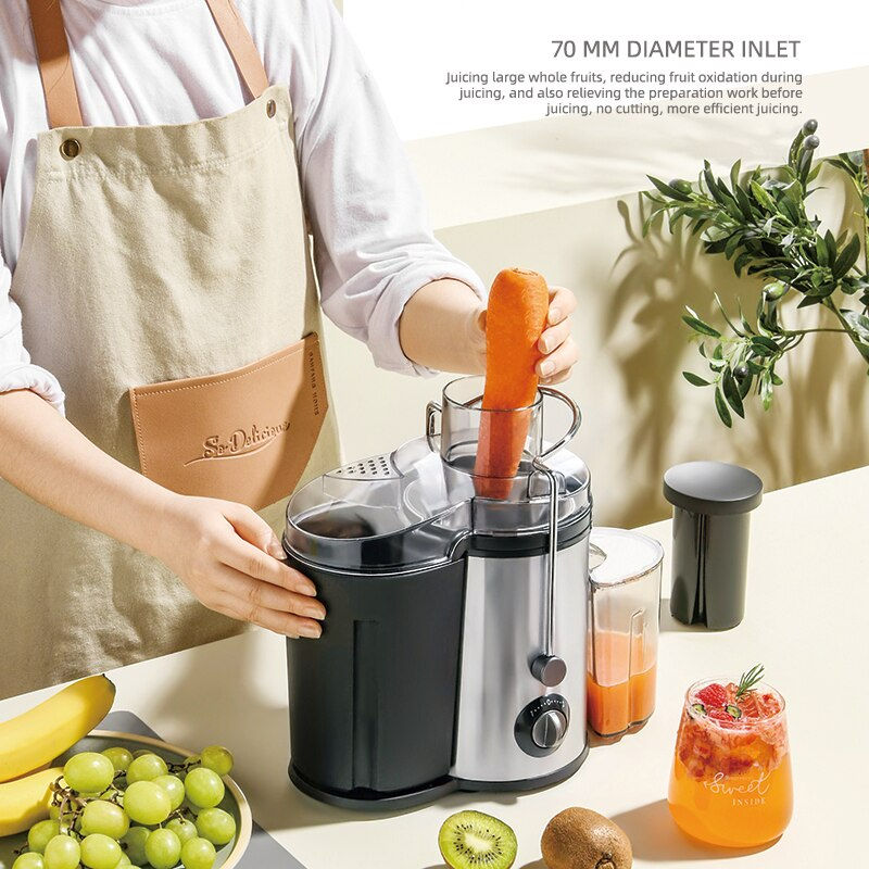 Thumbnail: Slow Juicer Extractor Electric Fruit Juicer Machine Cold Press FilterFree Easy 