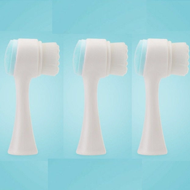 Thumbnail: Silica Gel Facial Brush Double Sided Facial Cleanser Blackhead Removing Product