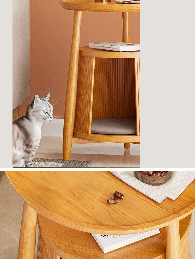 Thumbnail: Nordic Solid Wood Small Coffee Tables Designer Organizer Minimalist Side Table 