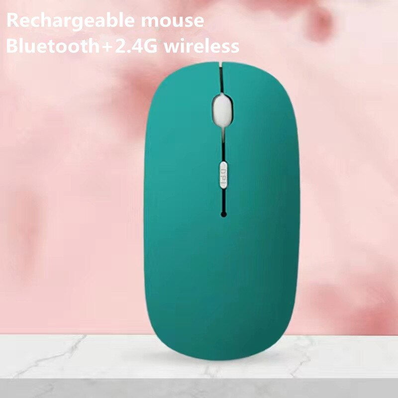 Rechargeable Wireless Bluetooth Mouse 2.4G USB Mice For Android Windows Tablet