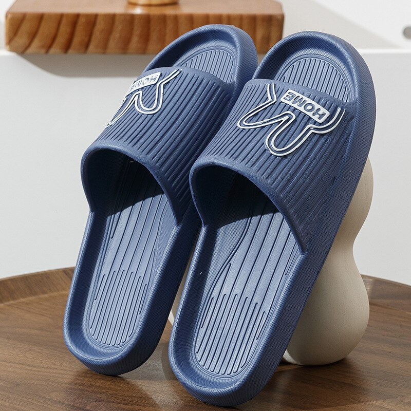 Unisex Thick Platform Home Slippers Cute Cartoon Bear Non-Slip Eva Bathroom Sli
