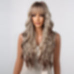 Thumbnail: Brown to Blonde Ombre Wigs Long Wavy Curly Hair Synthetic Wig for Women Heat Re