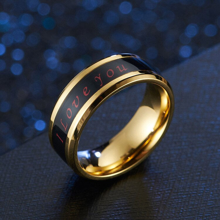 Thumbnail: Temperature Ring Titanium Steel Mood Emotion Feeling Intelligent Temperature Se