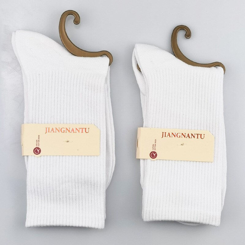 Thumbnail: Japanese Fashion Girls Socks Loose Solid Color Knitting Cotton Middle Tube High