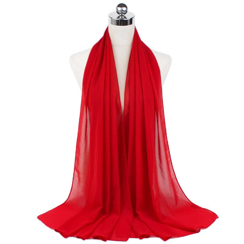 Thumbnail: New Premium Plain Chiffon Scarf Muslim Hijab Instant Shawl Soft Ball Bubble Chi