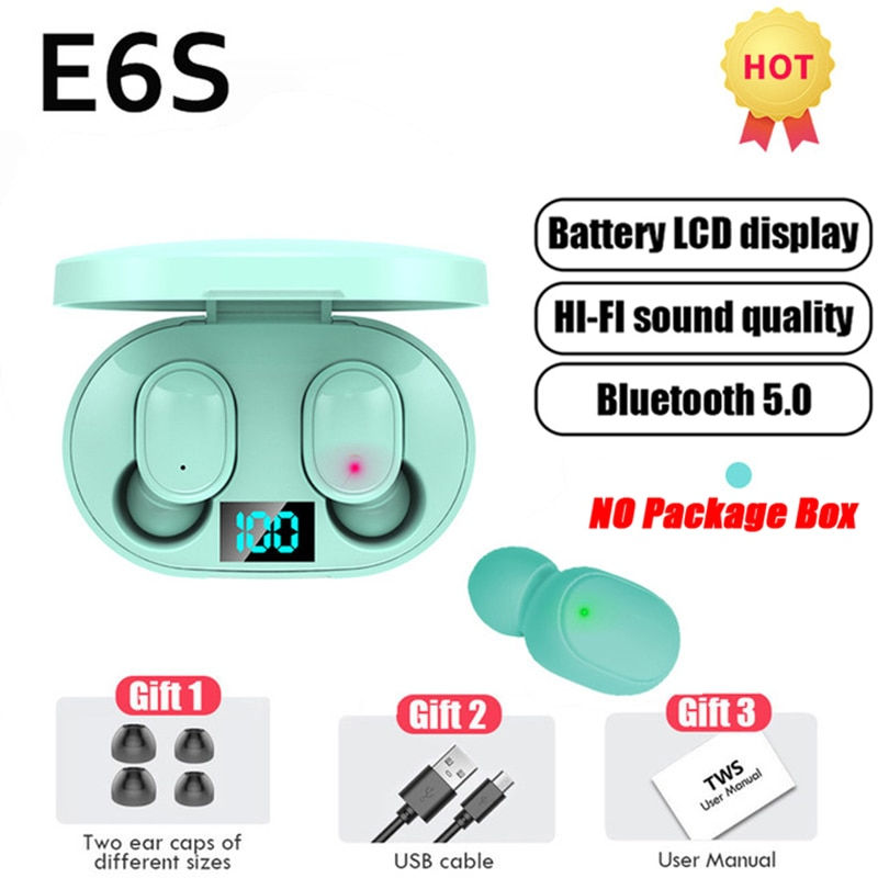 Thumbnail: TWS E6S Bluetooth Earphones Wireless bluetooth headset Noise Cancelling Headset