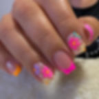 Thumbnail: 24pcs Simple Style Nail Art Colorful Lines Fake Nails In Shape Of Water Drop Pr