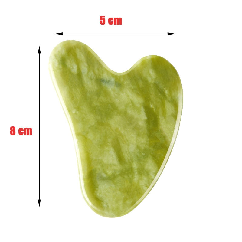 Thumbnail: Natural Stone Jade Gouache Scraper Rose Quartz Facial Gua Sha Tools Neck Massag