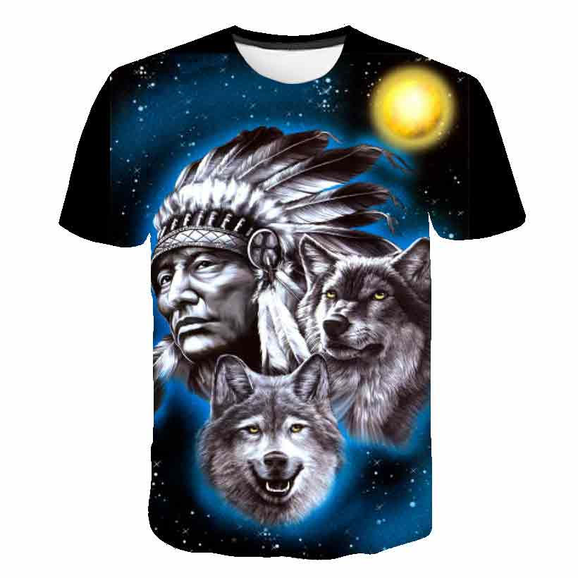 Thumbnail: Wolf T Shirt Cartoon Casual Baby Kids Boys Girls Children Short Sleeve Summer C