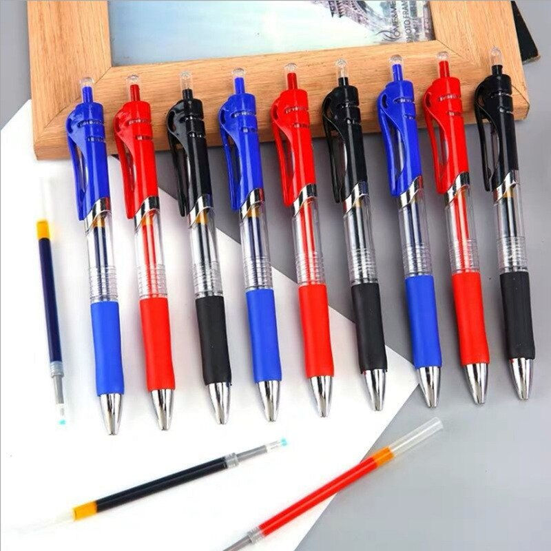 50pcs 0.5mm Gel Pens Set Black/red/blue Ink Ballpoint for Writing Signature Pen