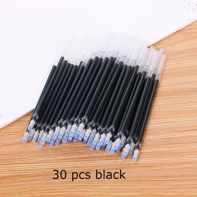 Thumbnail: 30PCS Gel Pen & Refills Set Stationery Black Blue Red Color 0.5mm Ballpoint Pen