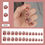 Miniature : 24Pcs/Box Charming Pink Flame Short Ballet Wearable Fake Nails press on Square 