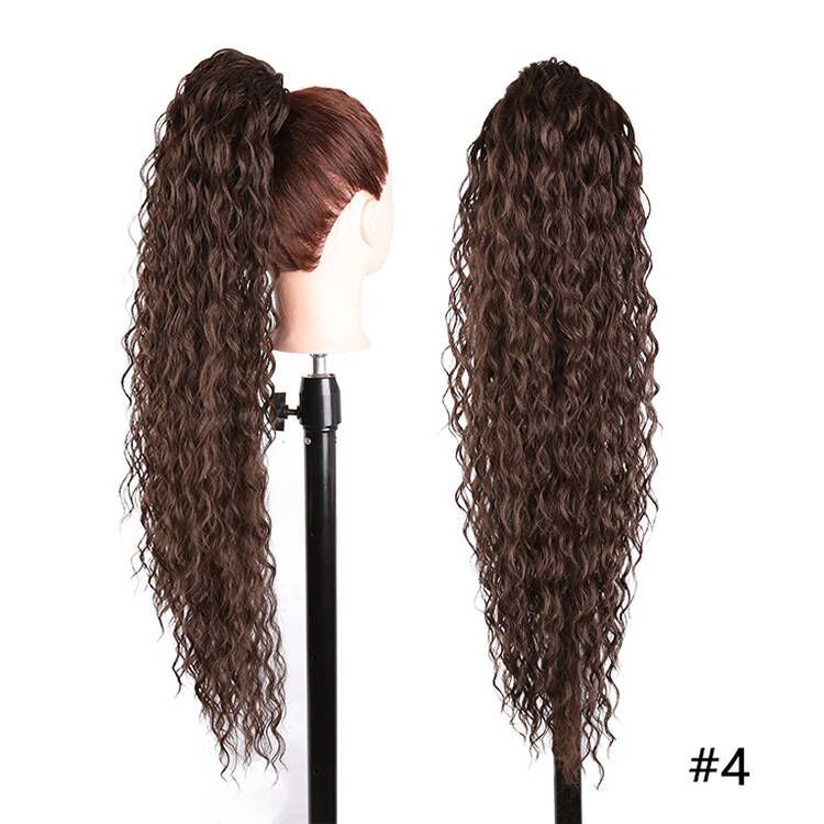 Thumbnail: Long Curly Drawstring Ponytail Synthetic Ponytails for Women Black Blonde Red P