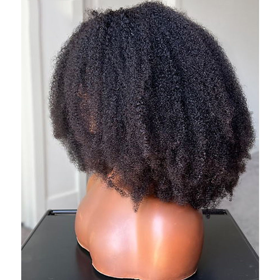 Thumbnail: Soft Natural Black Deep Part Long 24inch Afro Kinky Curly U Part Wig European R