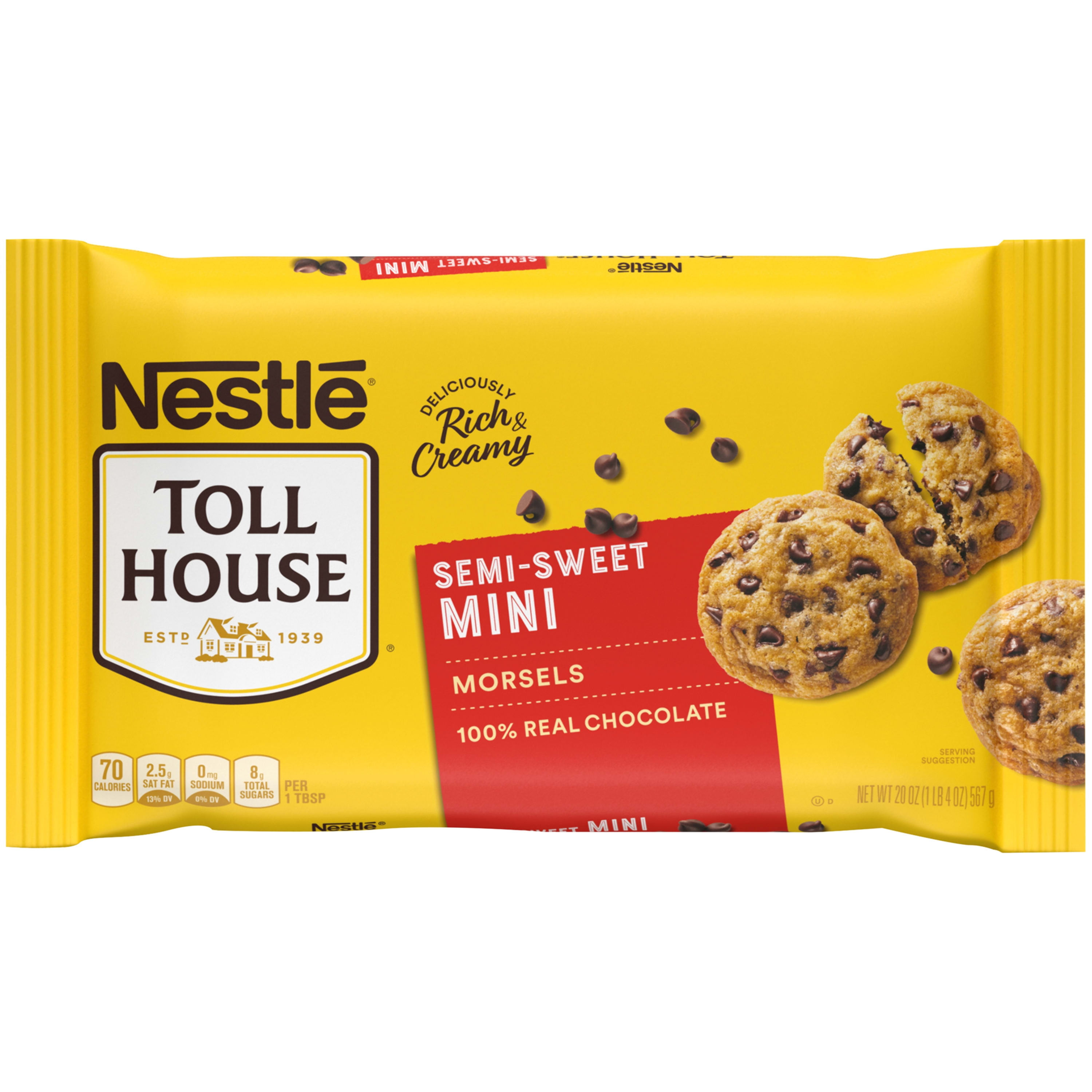 Nestle Toll House Semi Sweet Mini Chocolate Baking Chips, 20 oz Bag