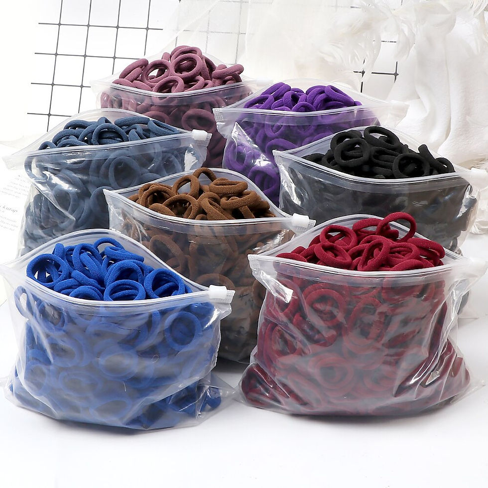 Thumbnail: 50/100PCS 3cm Children Headband High Elastic Solid Color Scrunchies Kids Baby H