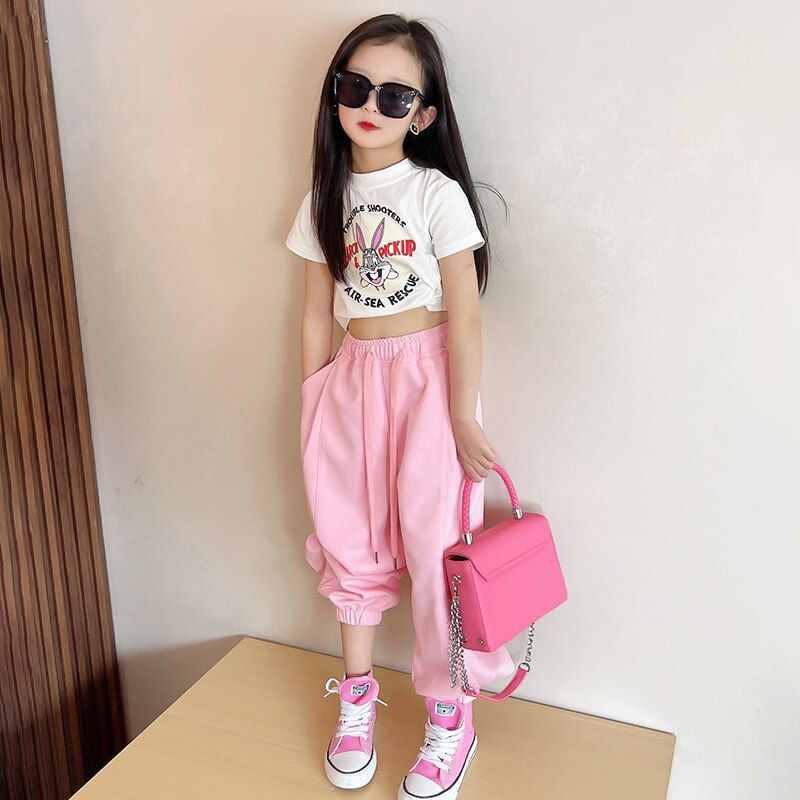 Thumbnail: Spring Autumn Girls Jogger Pants Baby Trousers Kids Pants For Teenage Bottoms C