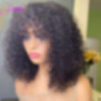 Thumbnail: Short Curly Pixie Cut Bob Human Hair Wig With Bangs Full Machine Wigs For Women