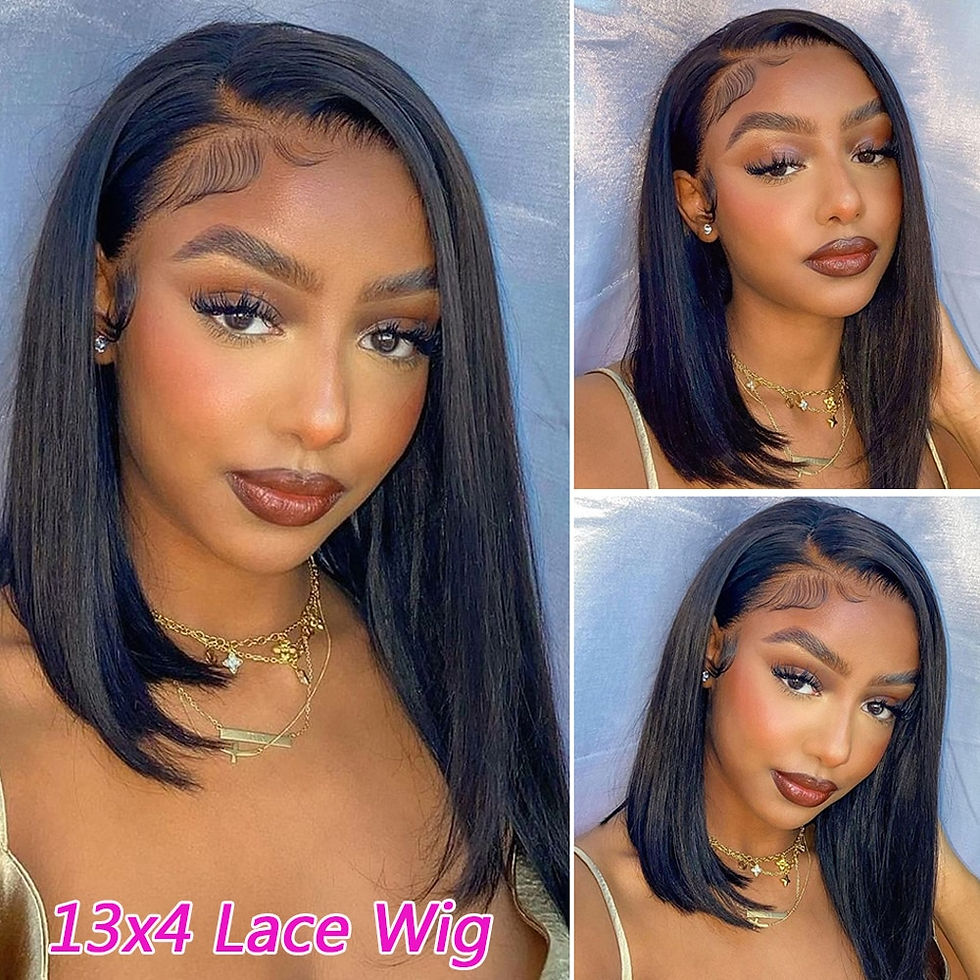 Thumbnail: Short Bob Wig 13x4 Transparent Lace Frontal Wig Brazilian Straight Human Hair W