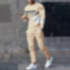 Thumbnail: Summer Mens Tracksuit 2 Piece Sets Trend O-neck Long Sleeve T Shirt+Pants Overs