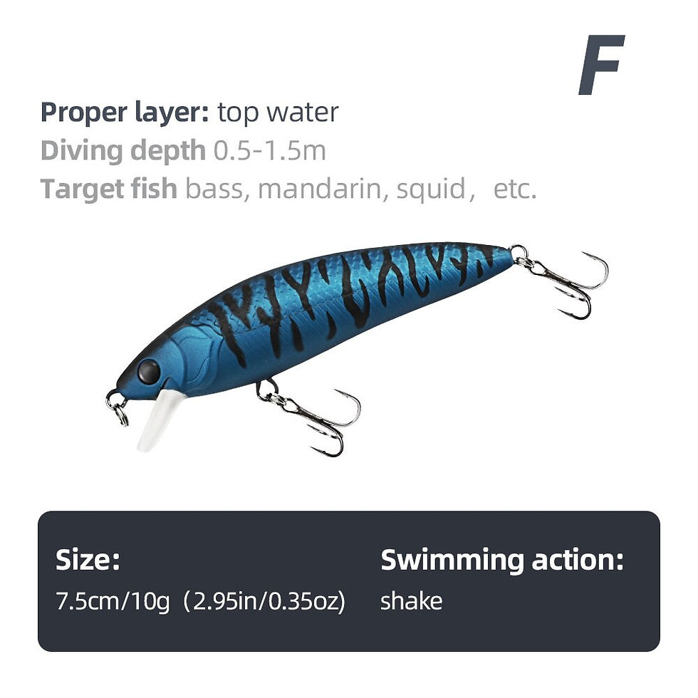 Thumbnail: HANDING Floating Minnow Fishing Lure Topwater Fishing Bait 3D Eyes 7cm/6.5g 7.5