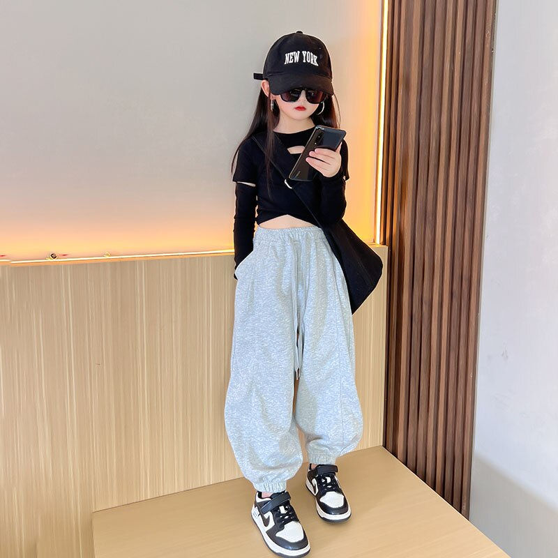 Thumbnail: Spring Autumn Girls Jogger Pants Baby Trousers Kids Pants For Teenage Bottoms C