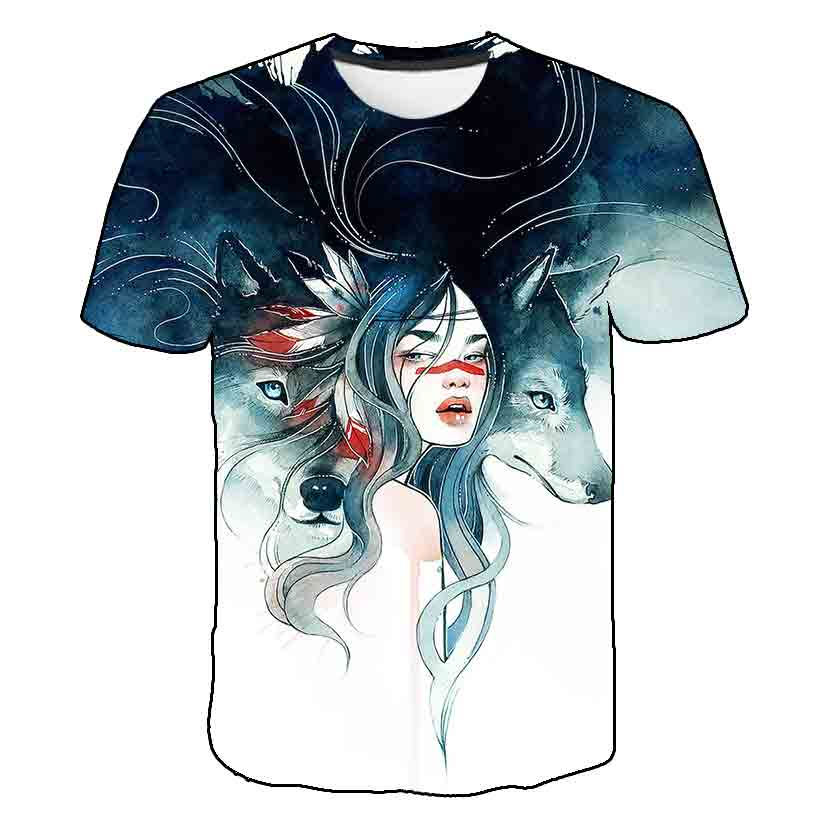 Thumbnail: Wolf T Shirt Cartoon Casual Baby Kids Boys Girls Children Short Sleeve Summer C