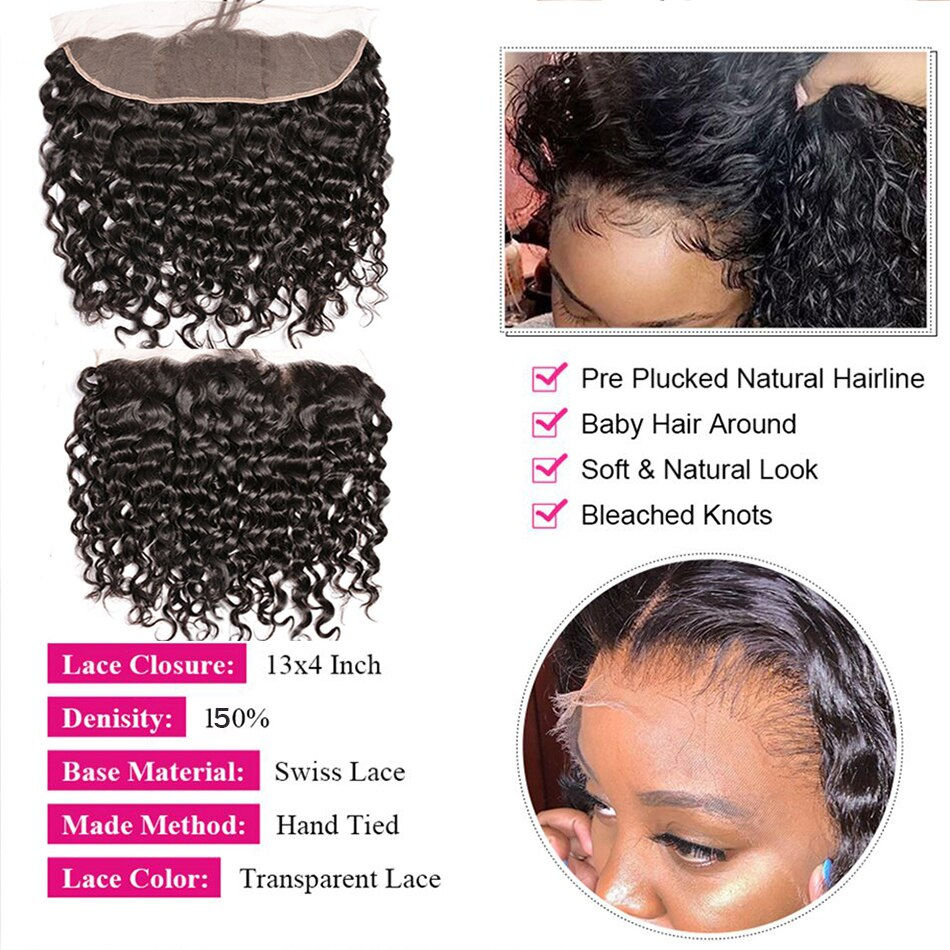 Thumbnail: 12A Brazilian Afro Kinky Curly Bundles With Closure Human Hair Bundles With Fro