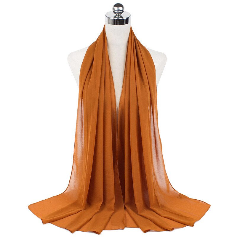 Thumbnail: New Premium Plain Chiffon Scarf Muslim Hijab Instant Shawl Soft Ball Bubble Chi