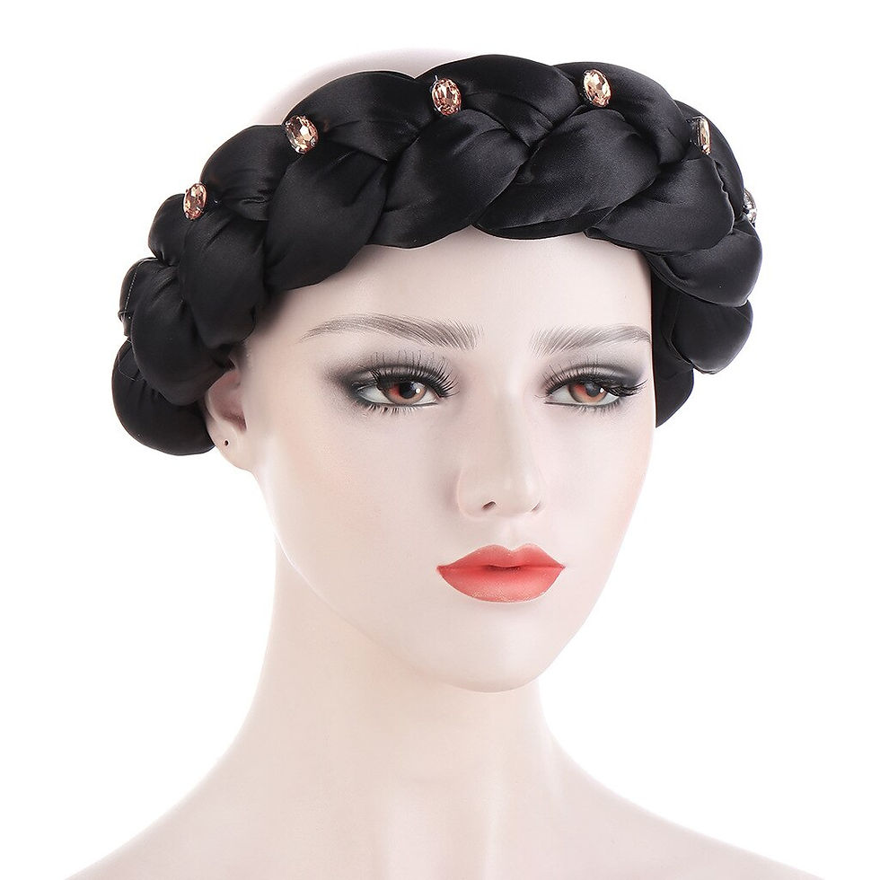 Thumbnail: 2022 Latest Exaggerated big satin twist braid Handmade African Cap Nigerian Wed
