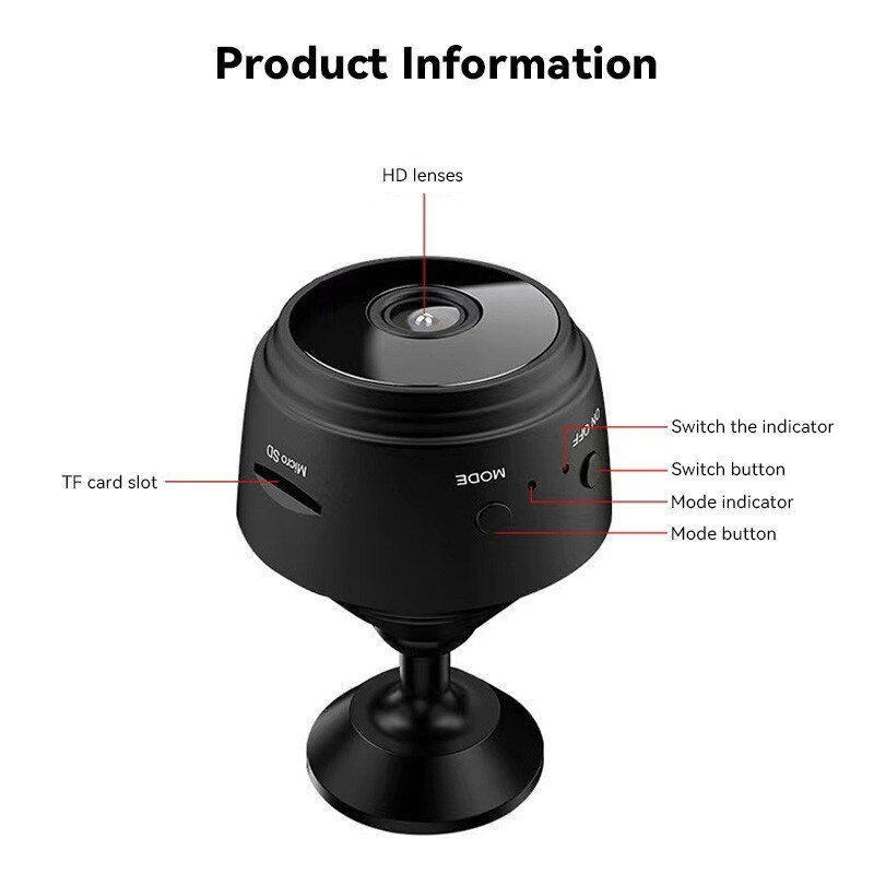 Thumbnail: A9 WiFi Mini Camera HD 1080p Wireless Video Recorder Voice Recorder Security Mo