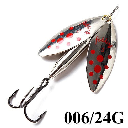 Thumbnail: FISH KING 10 Colors Spinner Bait Long Cast Double Piece Bait Fish Brass Metal L