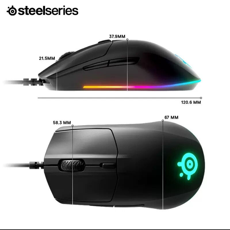 Thumbnail: Steelseries Rival 3 Wired Gaming Mouse TrueMove Core Optical Sensor Mice with 8