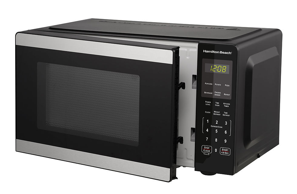 Thumbnail: Hamilton Beach 0.9 Cu ft Countertop Microwave Oven, 900 Watts, Stainless Steel,
