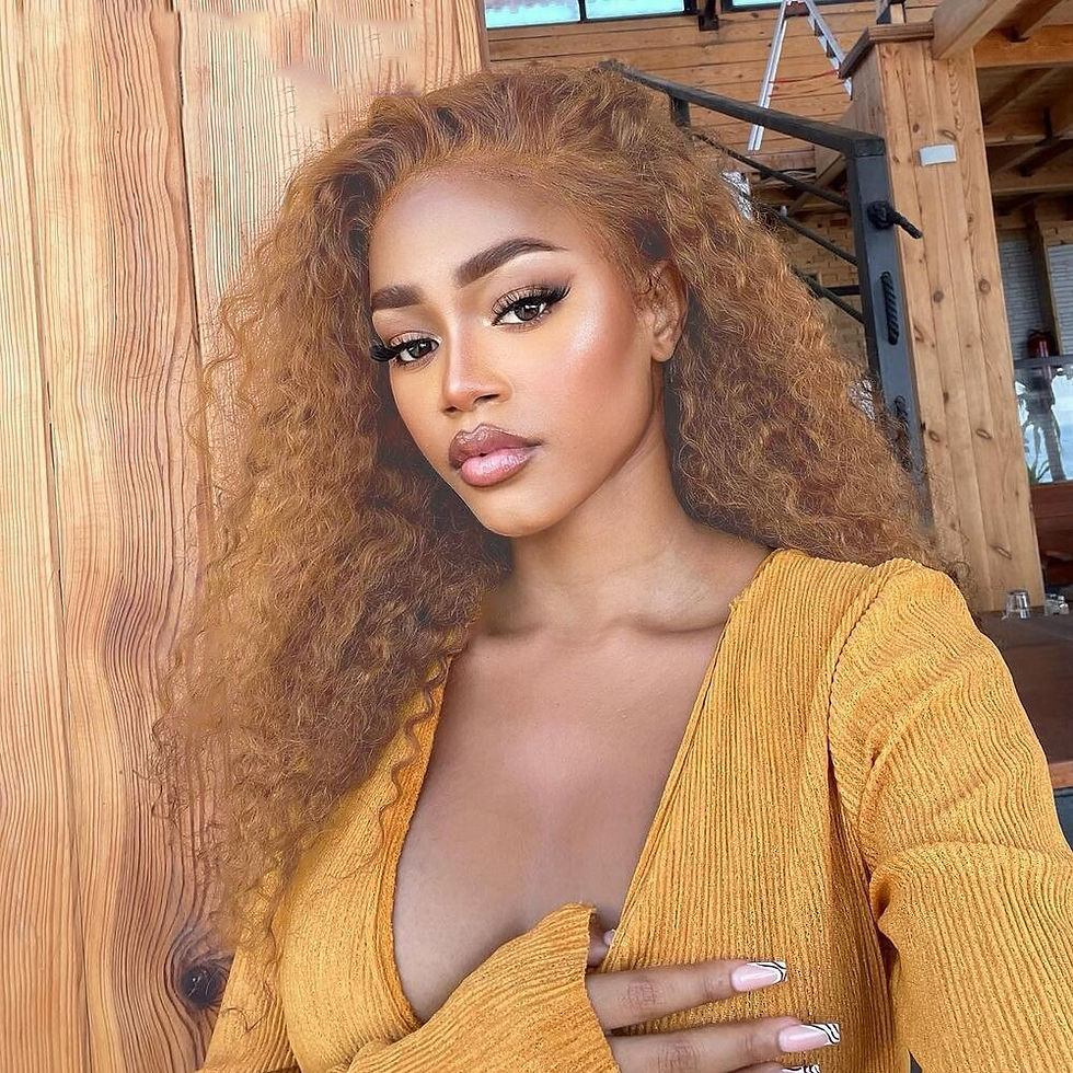 Thumbnail: Soft Honey Blonde 26“Long Glueless 180 Density Curly Deep Wave Lace Front Wig F
