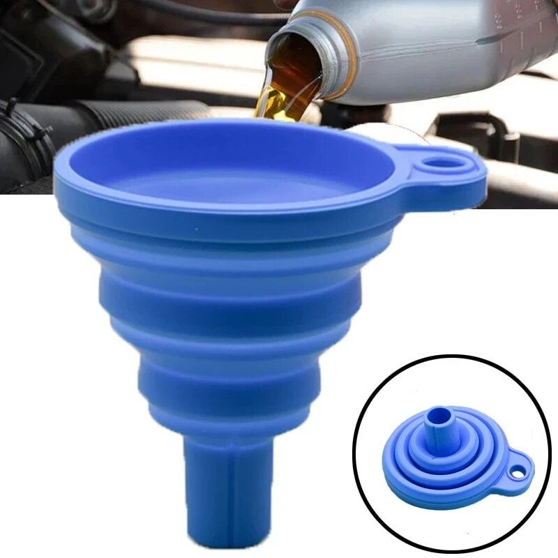 Thumbnail: Engine Funnel Car Universal Silicone Liquid Funnel Washer Fluid Change Foldable