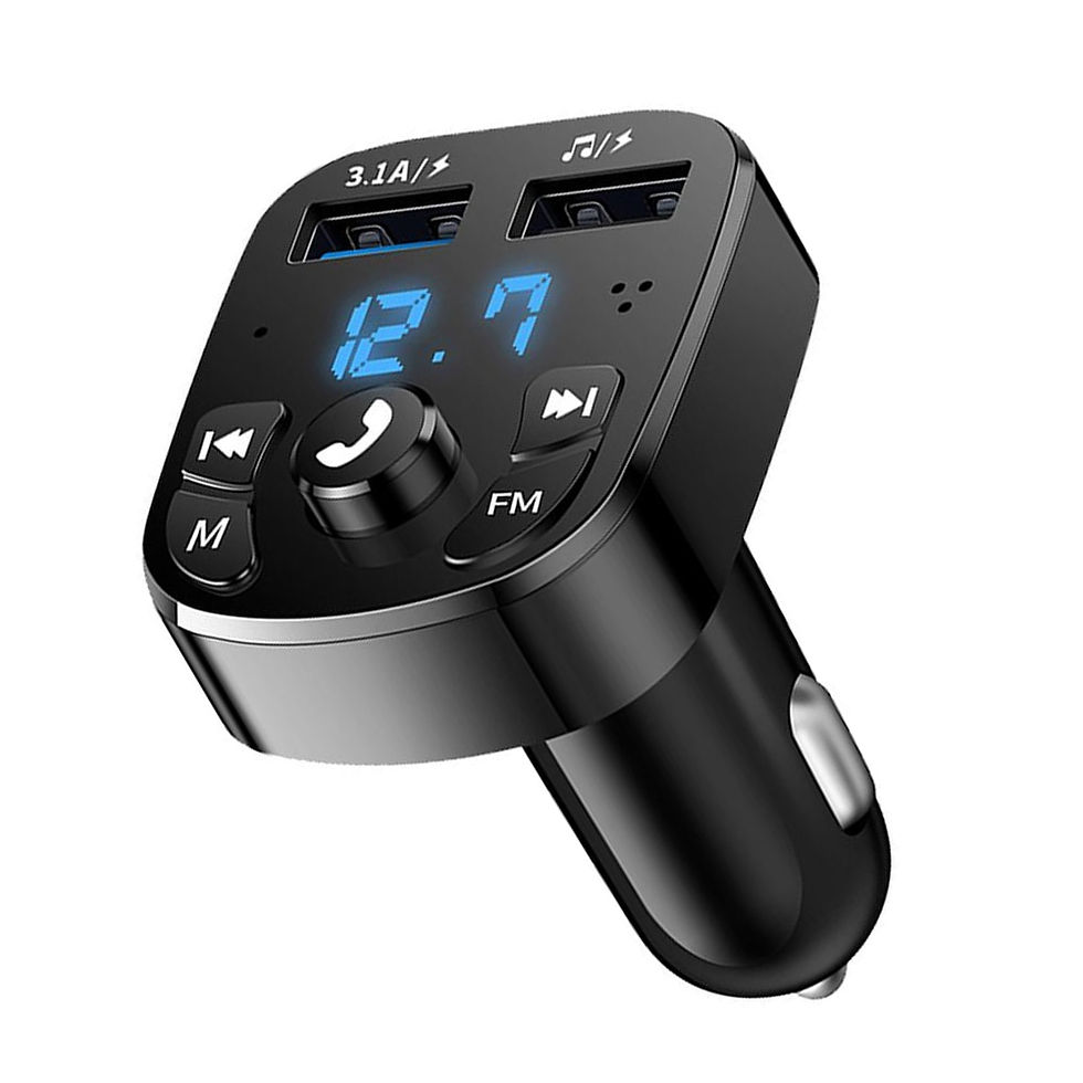 Thumbnail: Car Hands-free Bluetooth-compaitable 5.0 FM Transmitter Car Kit MP3 Modulator P