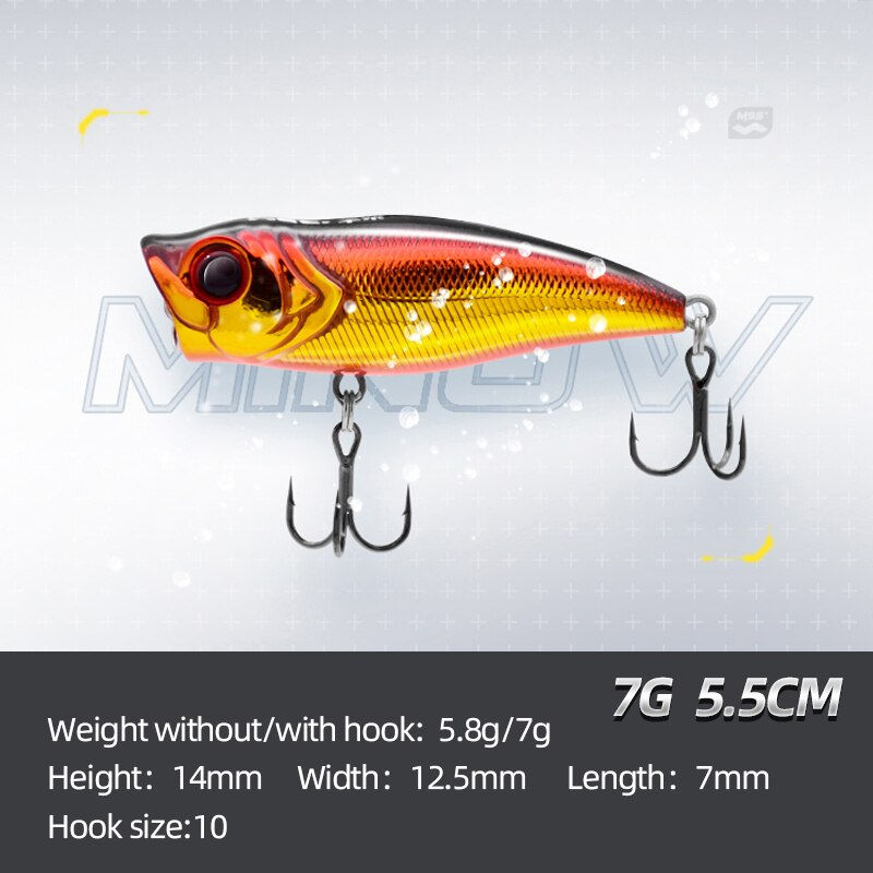 HANDING Fishing Lure with Treble Hook 5.5cm/7g 6.6cm/11g Topwater Lures for Fre