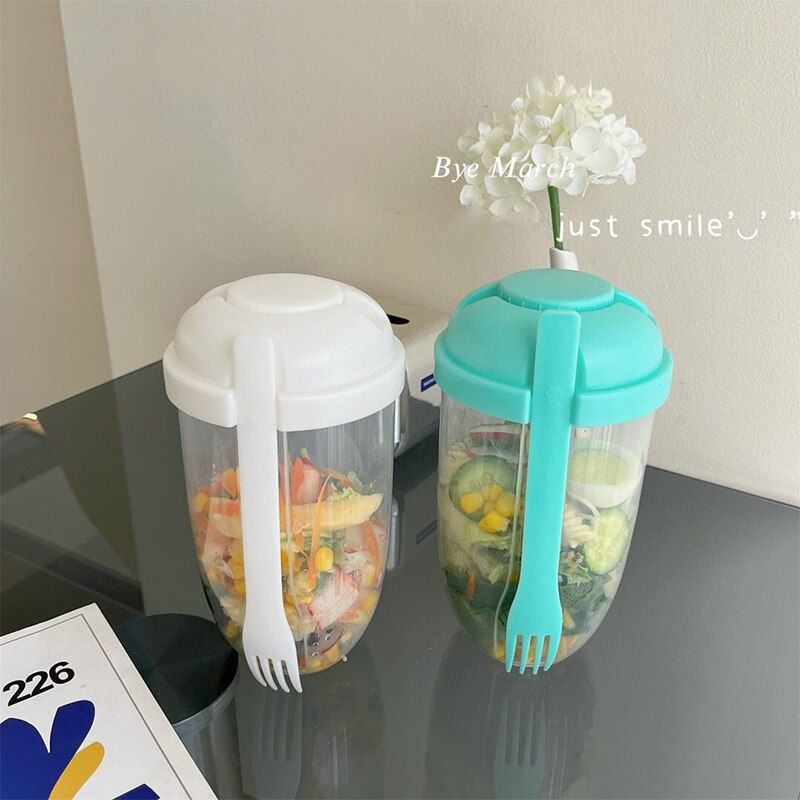Thumbnail: Portable Bottle Salad Container Bottle-Shaped Bento Salad Bowl For Lunch Salad 