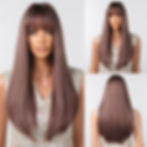Thumbnail: Black Hair Long Straight Wigs for Women Natural Hair Synthetic Wigs Daily Cospl